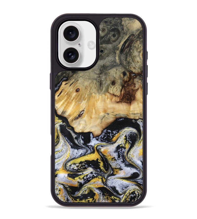 iPhone 16 Plus Wood Phone Case - Ansley (Black & White, 789025)