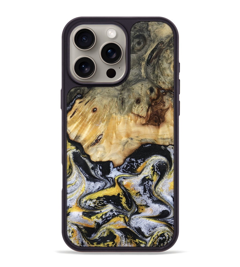 iPhone 16 Pro Max Wood Phone Case - Ansley (Black & White, 789025)