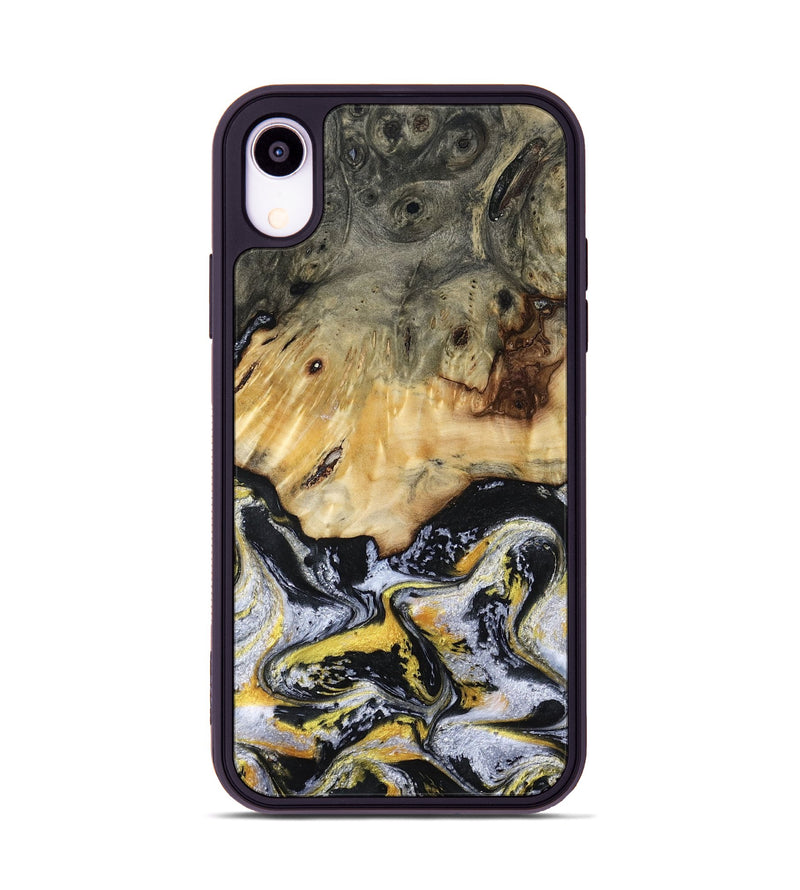 iPhone Xr Wood Phone Case - Ansley (Black & White, 789025)