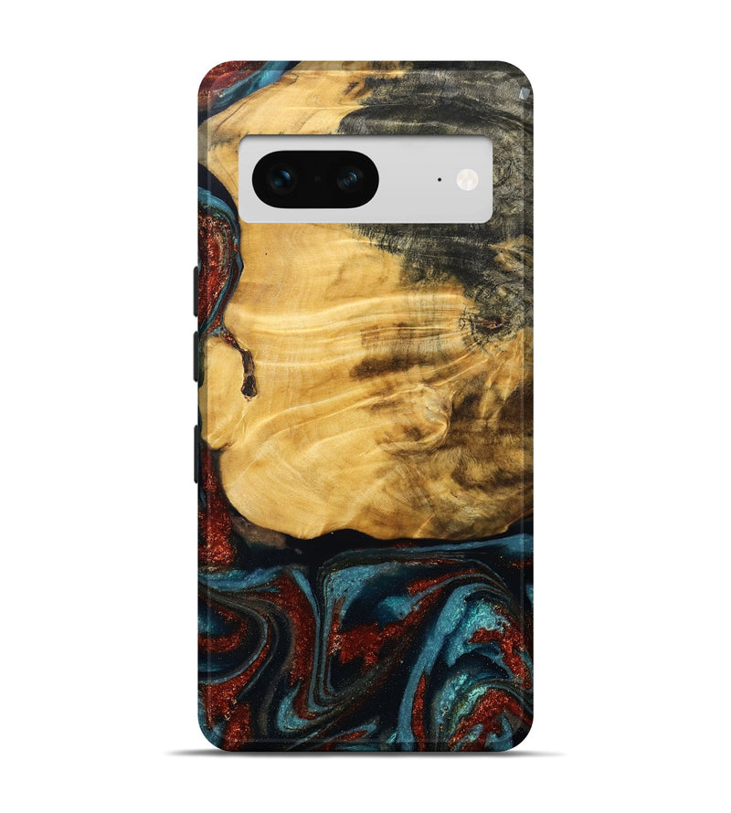 Pixel 7 Wood Live Edge Phone Case - Cesar (Teal & Gold, 789068)