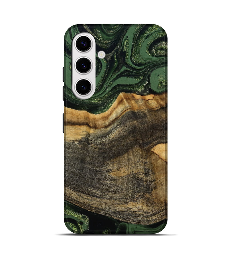 Galaxy S25 Wood Live Edge Phone Case - Rodrick (Green, 789080)