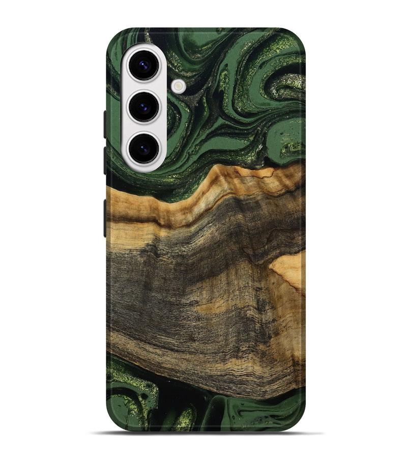 Galaxy S25 Plus Wood Live Edge Phone Case - Rodrick (Green, 789080)