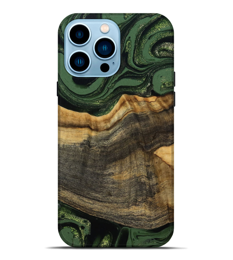iPhone 14 Pro Max Wood Live Edge Phone Case - Rodrick (Green, 789080)