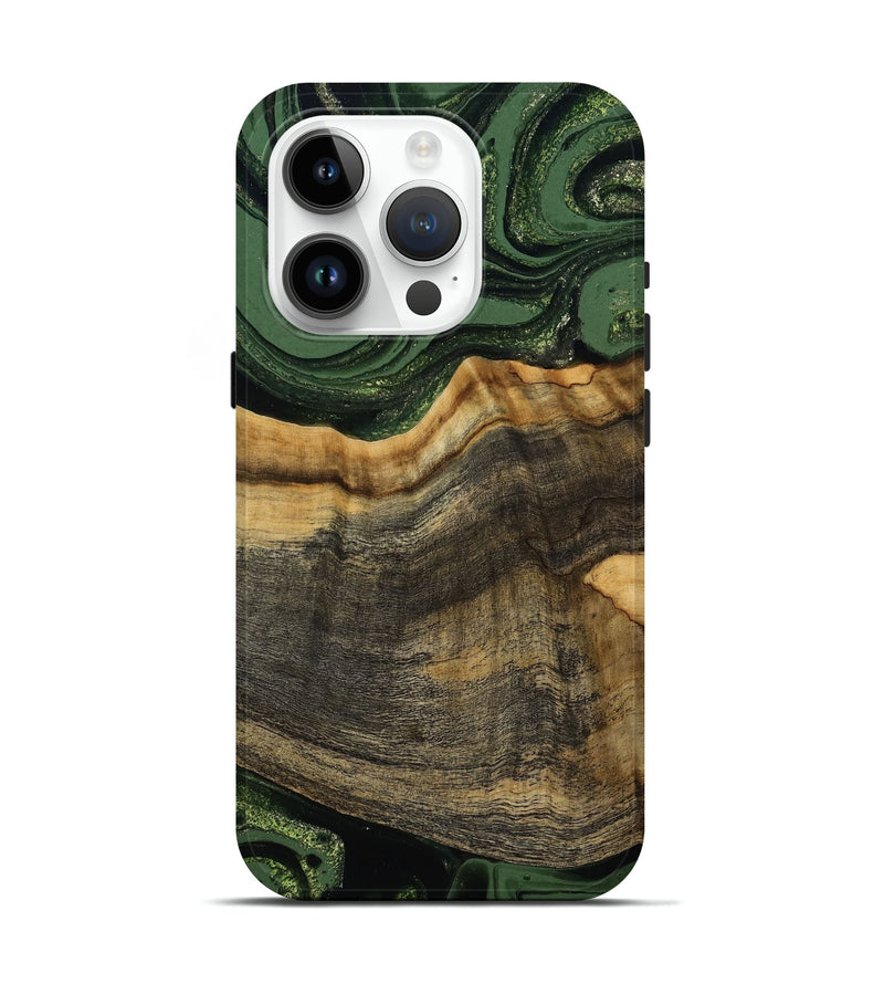 iPhone 15 Pro Wood Live Edge Phone Case - Rodrick (Green, 789080)