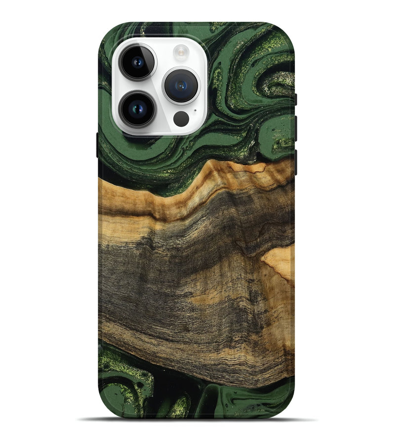 iPhone 15 Pro Max Wood Live Edge Phone Case - Rodrick (Green, 789080)
