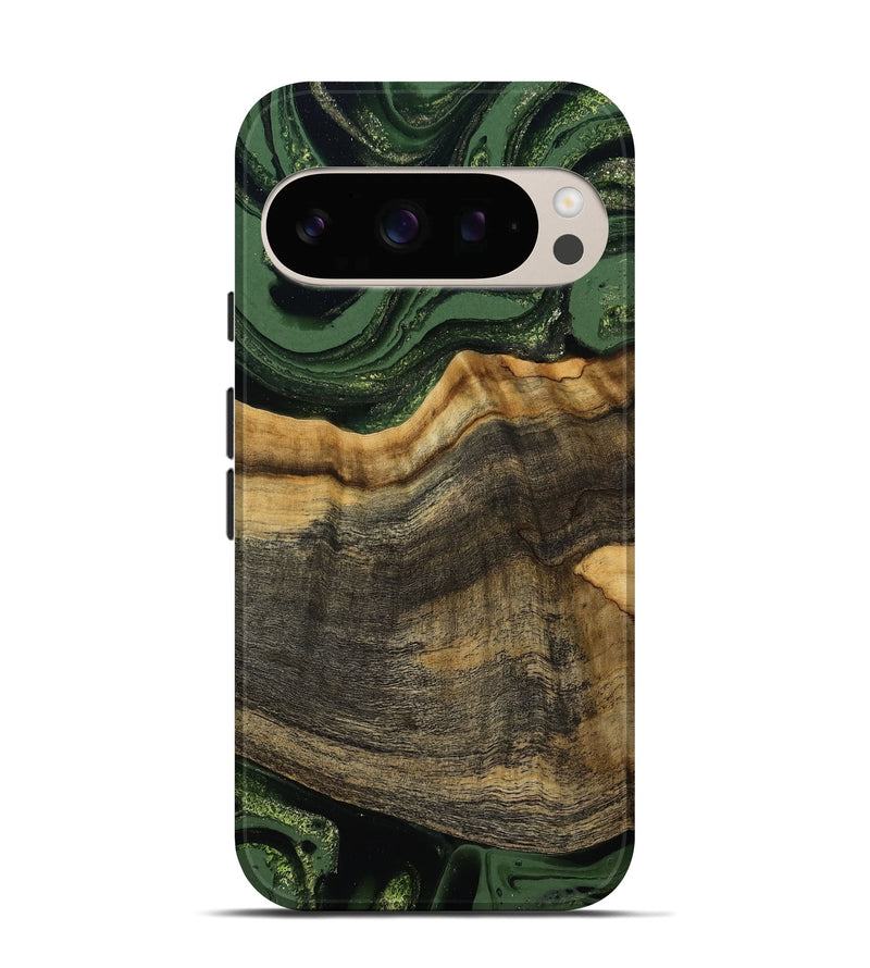 Pixel 10 Pro Wood Live Edge Phone Case - Rodrick (Green, 789080)