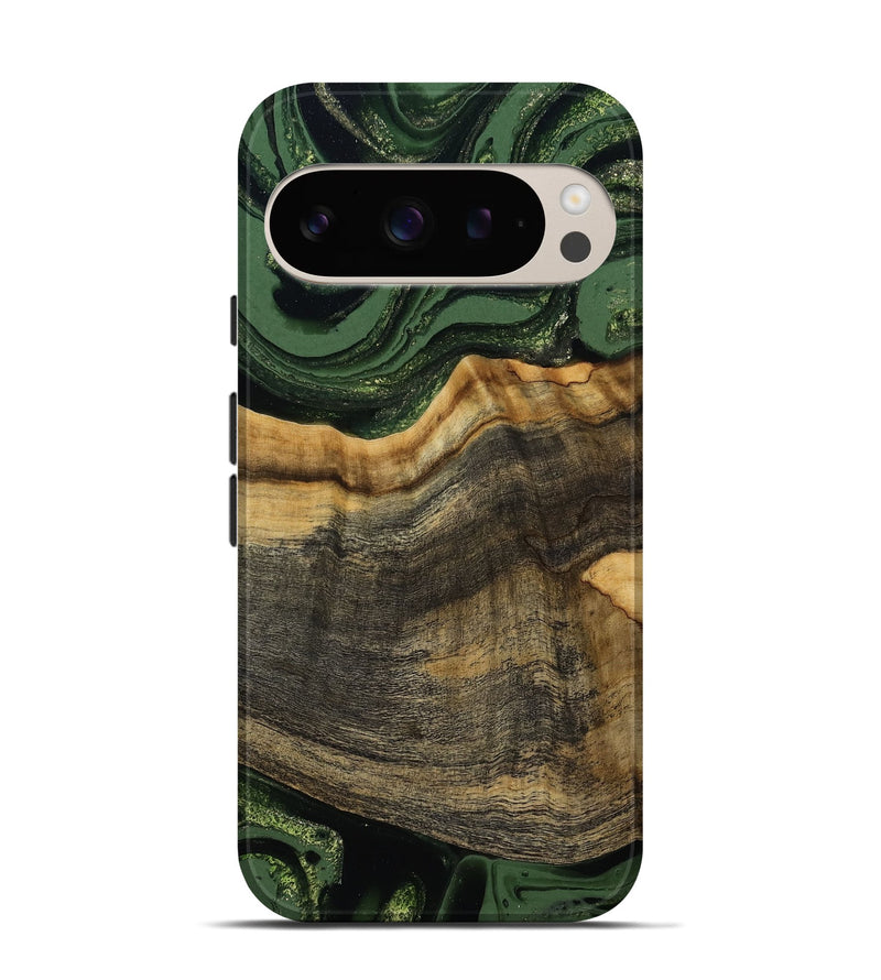 Pixel 9 Pro Wood Live Edge Phone Case - Rodrick (Green, 789080)
