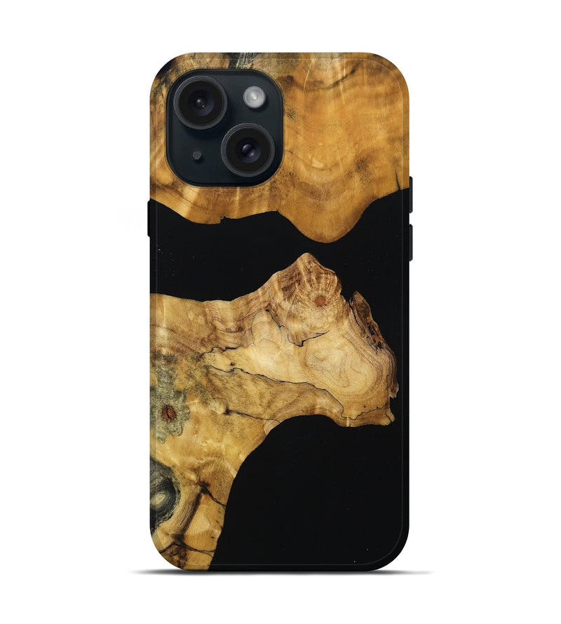 iPhone 15 Wood Live Edge Phone Case - Dwight (Wood Burl, 789091)