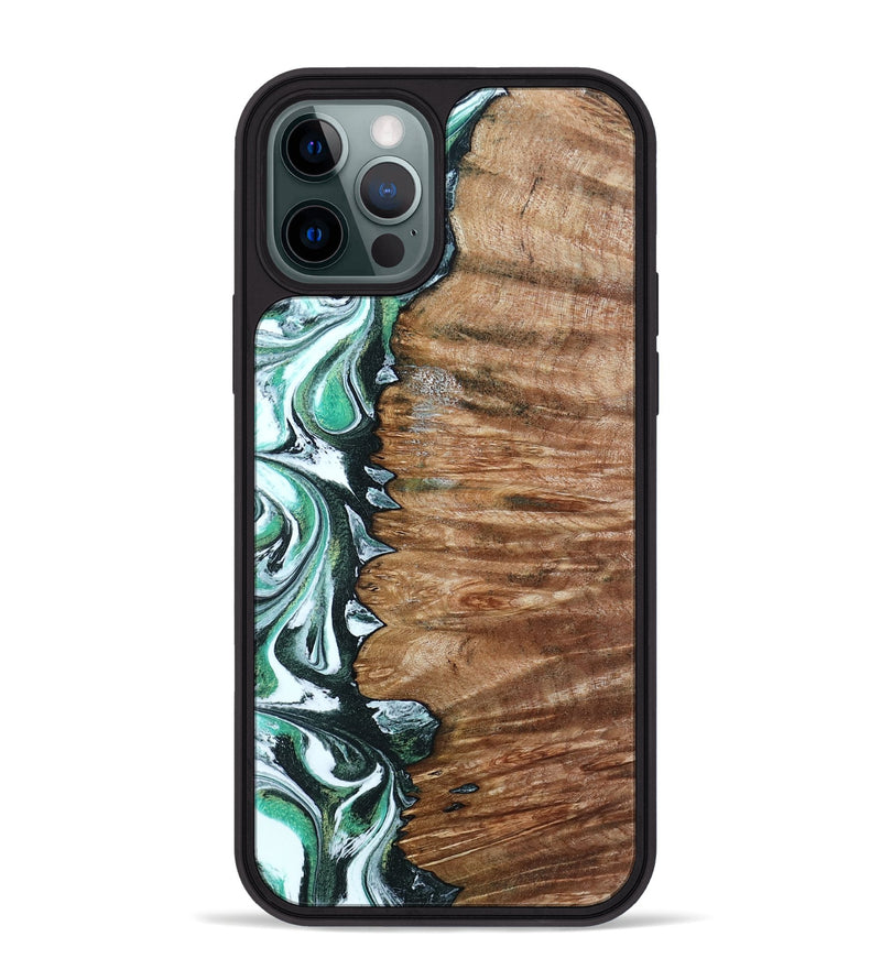 iPhone 12 Pro Max Wood Phone Case - Hilton (Green, 789181)