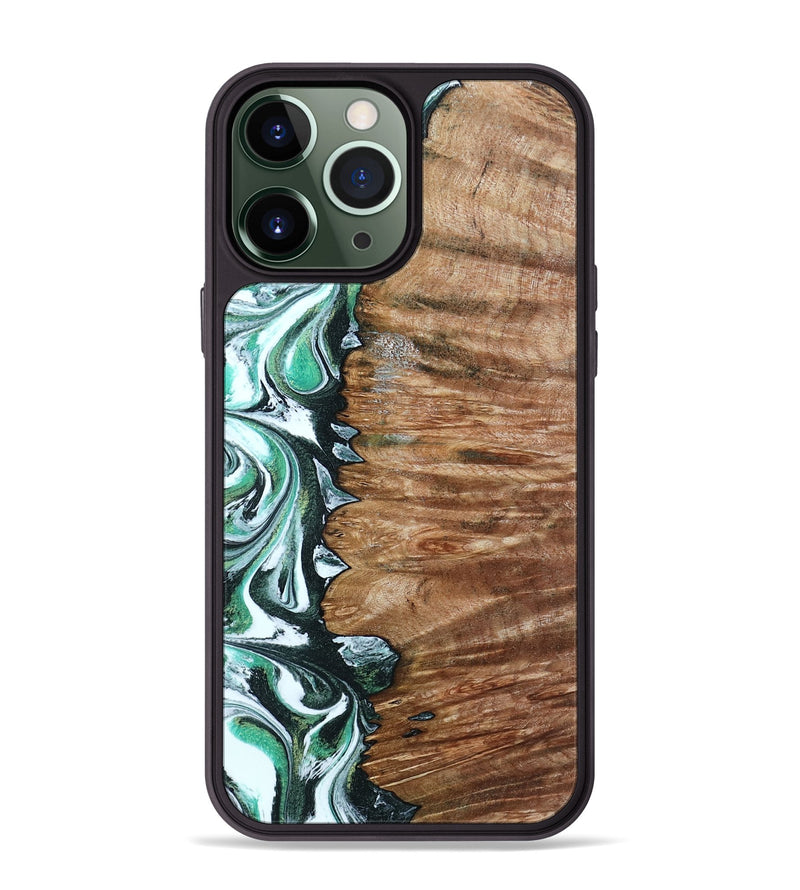 iPhone 13 Pro Max Wood Phone Case - Hilton (Green, 789181)