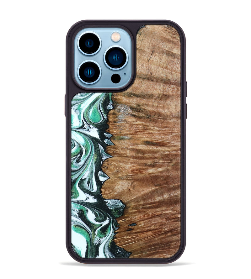 iPhone 14 Pro Max Wood Phone Case - Hilton (Green, 789181)