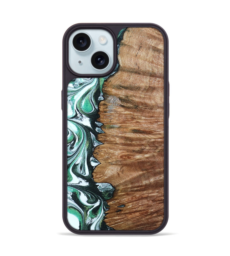 iPhone 15 Wood Phone Case - Hilton (Green, 789181)
