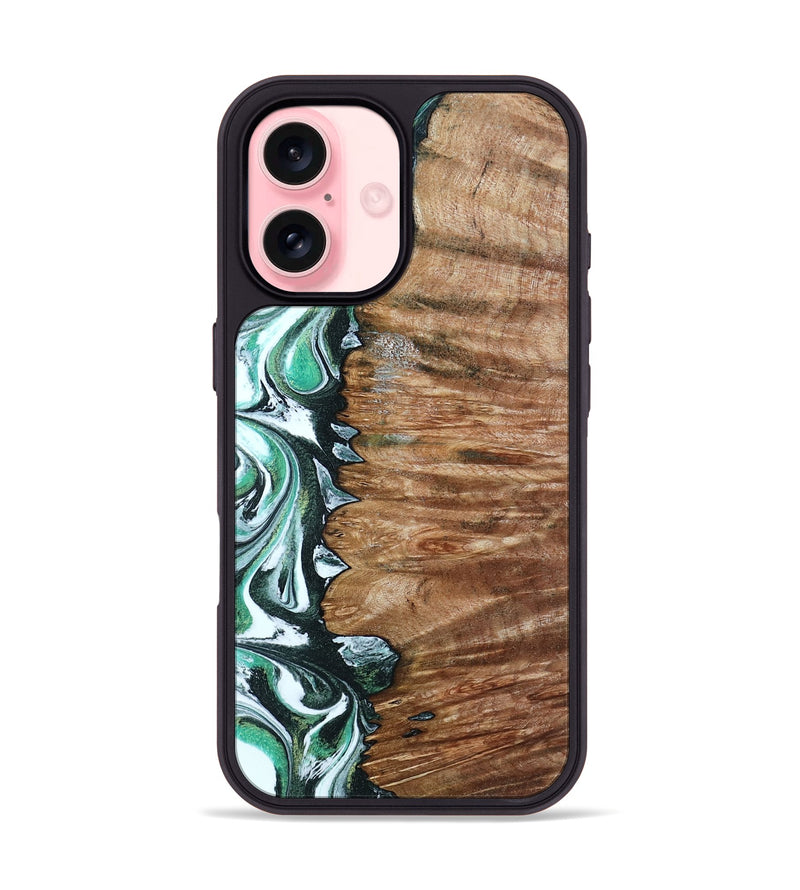 iPhone 16 Wood Phone Case - Hilton (Green, 789181)