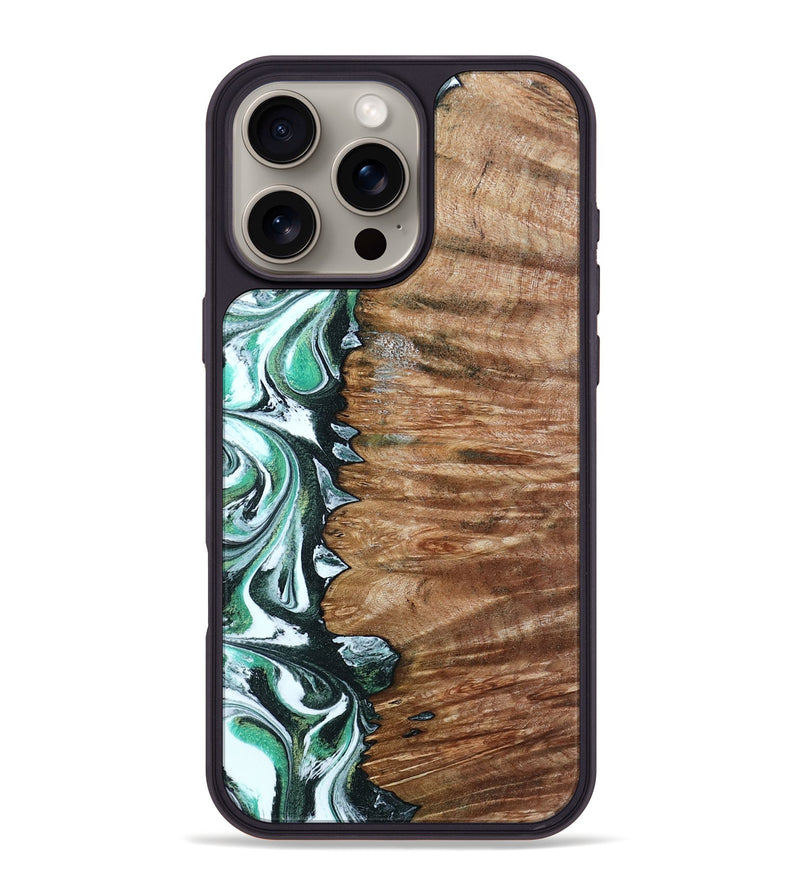 iPhone 16 Pro Max Wood Phone Case - Hilton (Green, 789181)