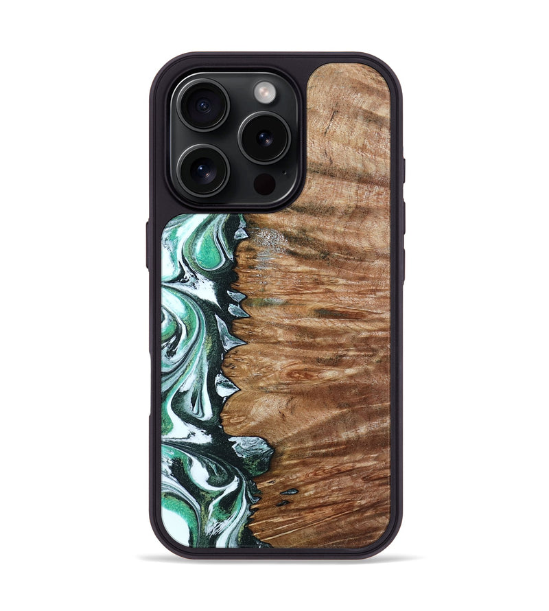 iPhone 16 Pro Wood Phone Case - Hilton (Green, 789181)