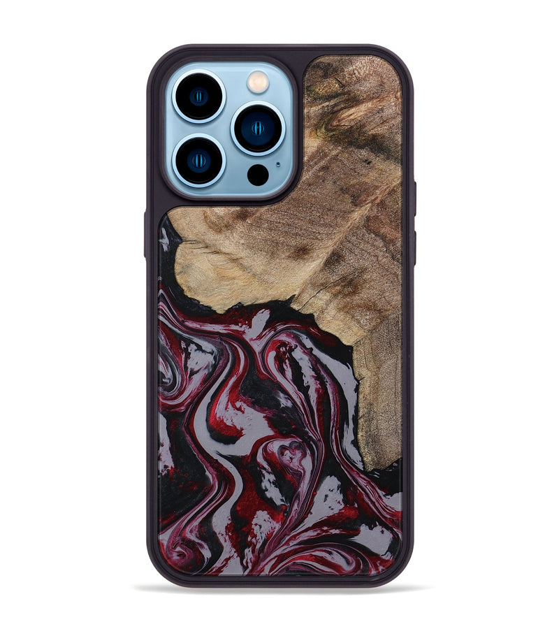 iPhone 14 Pro Max Wood Phone Case - Kellie (Red, 789201)
