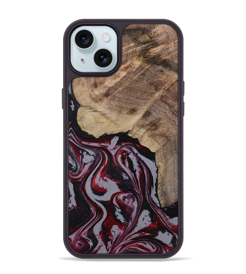 iPhone 15 Plus Wood Phone Case - Kellie (Red, 789201)