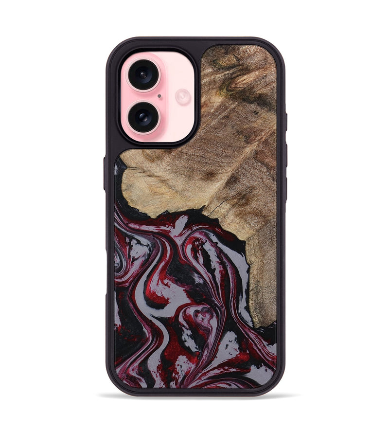 iPhone 16 Wood Phone Case - Kellie (Red, 789201)
