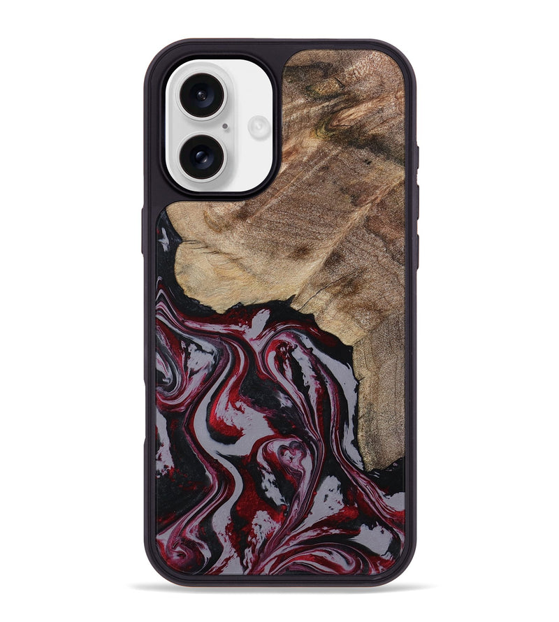 iPhone 16 Plus Wood Phone Case - Kellie (Red, 789201)