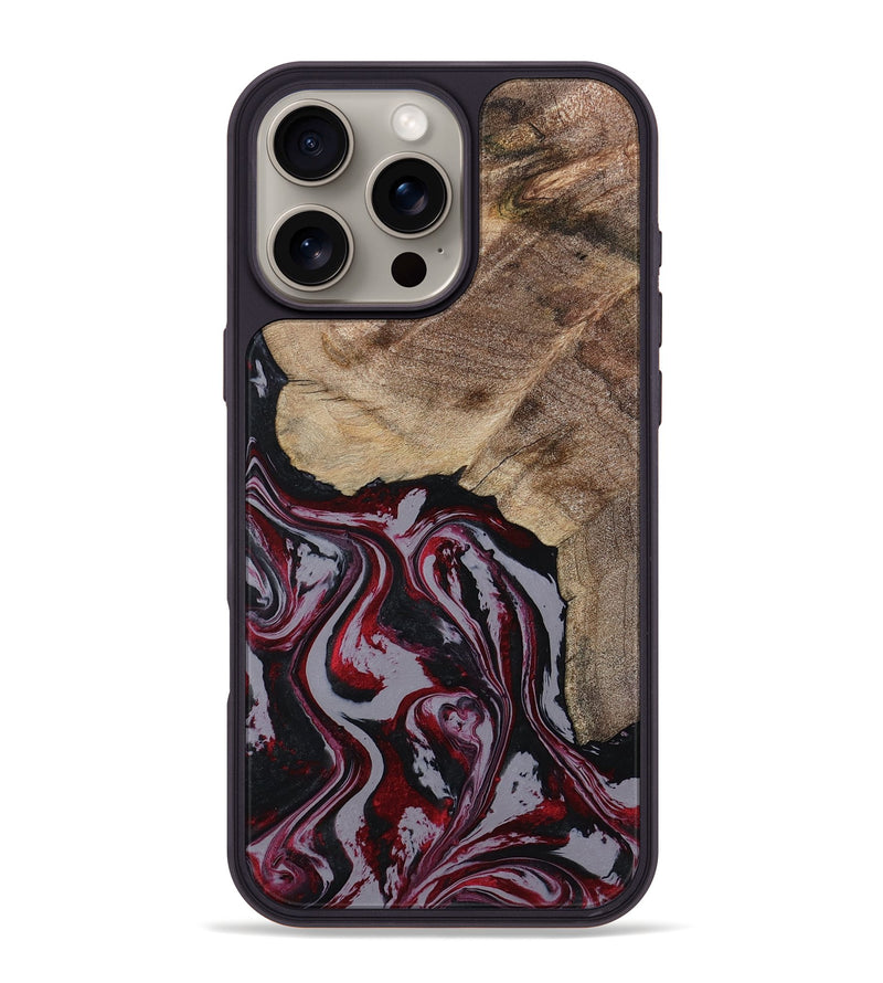 iPhone 16 Pro Max Wood Phone Case - Kellie (Red, 789201)