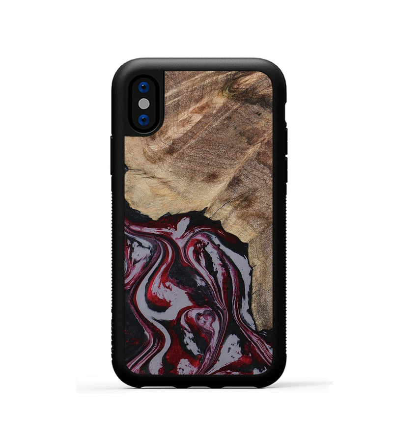 iPhone Xs Wood Phone Case - Kellie (Red, 789201)