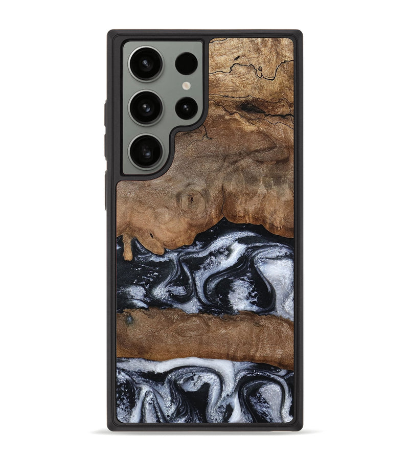 Galaxy S23 Ultra Wood Phone Case - Jabari (Black & White, 789220)