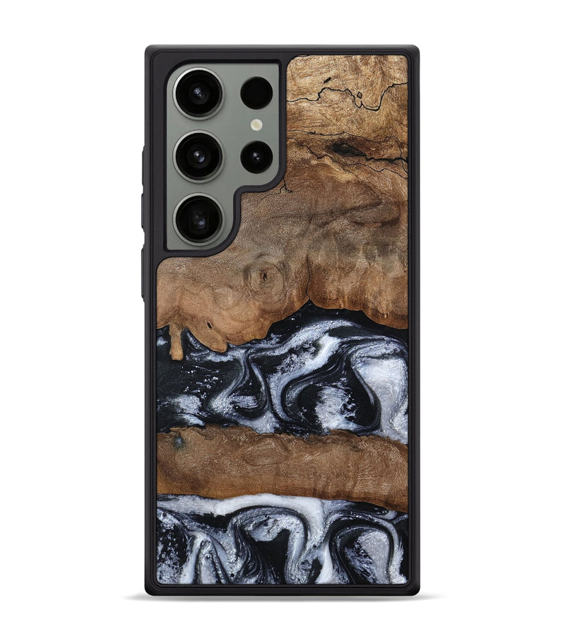 Galaxy S24 Ultra Wood Phone Case - Jabari (Black & White, 789220)