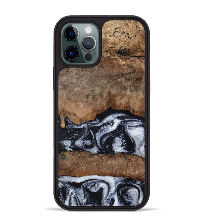 iPhone 12 Pro Max Wood Phone Case - Jabari (Black & White, 789220)
