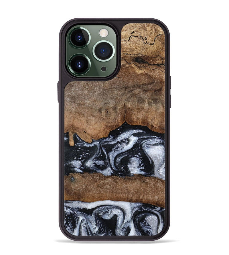 iPhone 13 Pro Max Wood Phone Case - Jabari (Black & White, 789220)