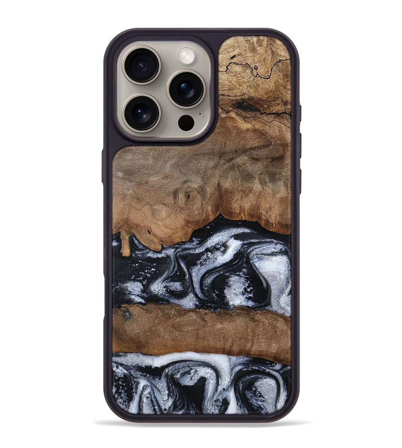 iPhone 16 Pro Max Wood Phone Case - Jabari (Black & White, 789220)