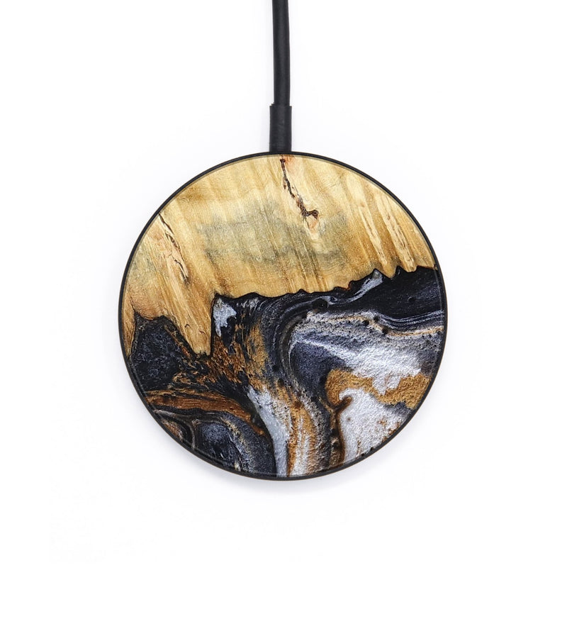 Circle Wood Wireless Charger - Cheryle (Black & White, 789223)