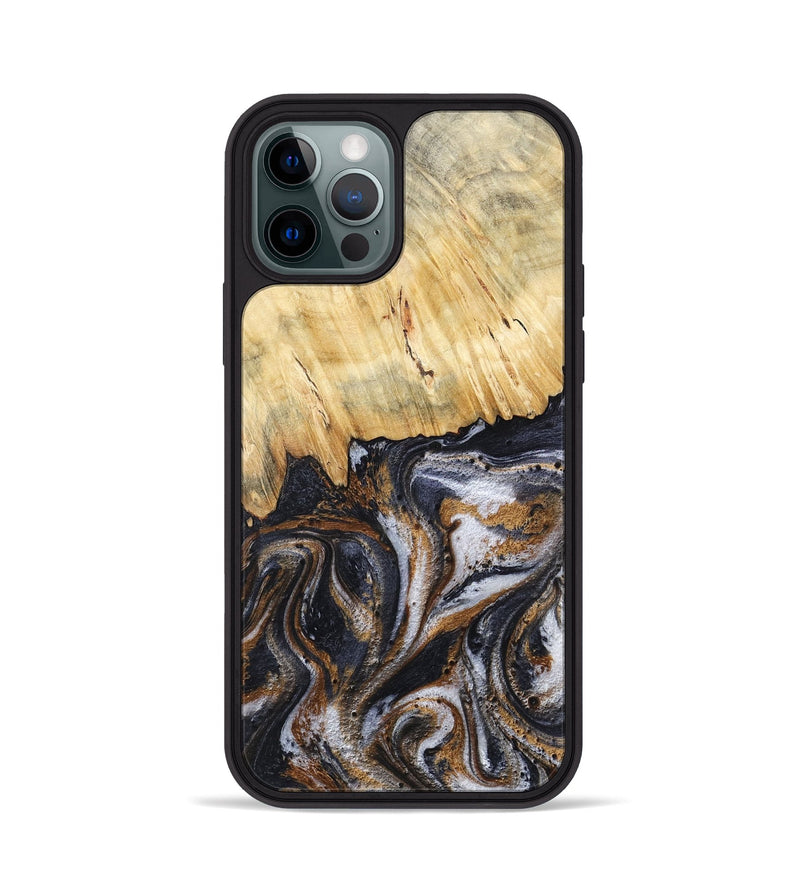 iPhone 12 Pro Wood Phone Case - Cheryle (Black & White, 789223)