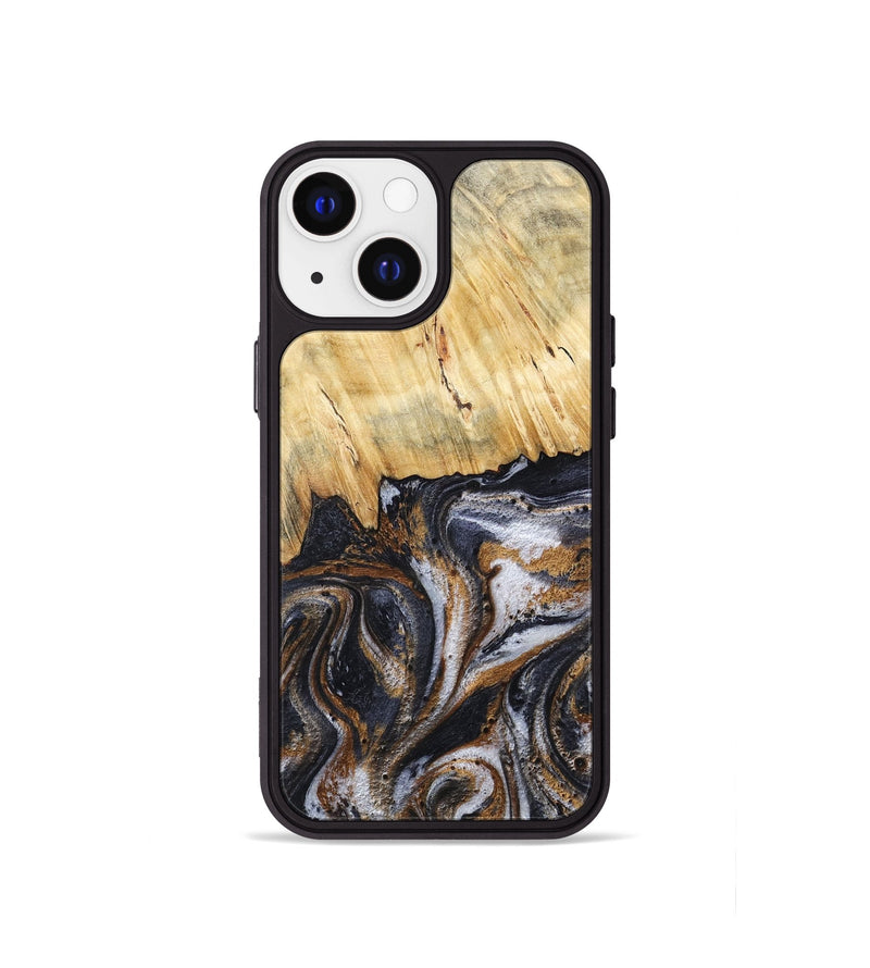 iPhone 13 mini Wood Phone Case - Cheryle (Black & White, 789223)