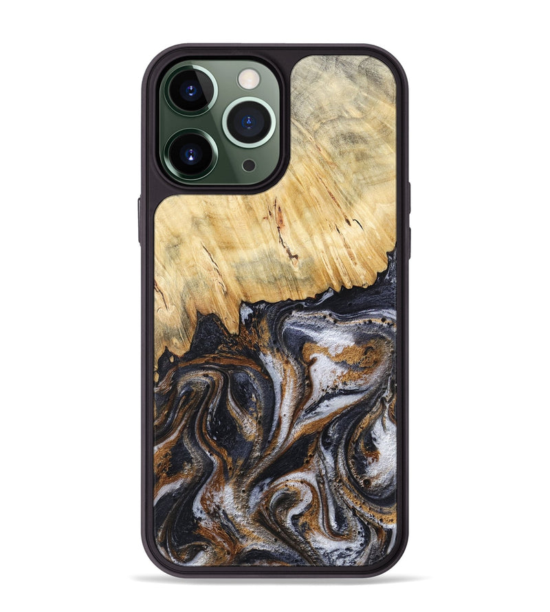 iPhone 13 Pro Max Wood Phone Case - Cheryle (Black & White, 789223)