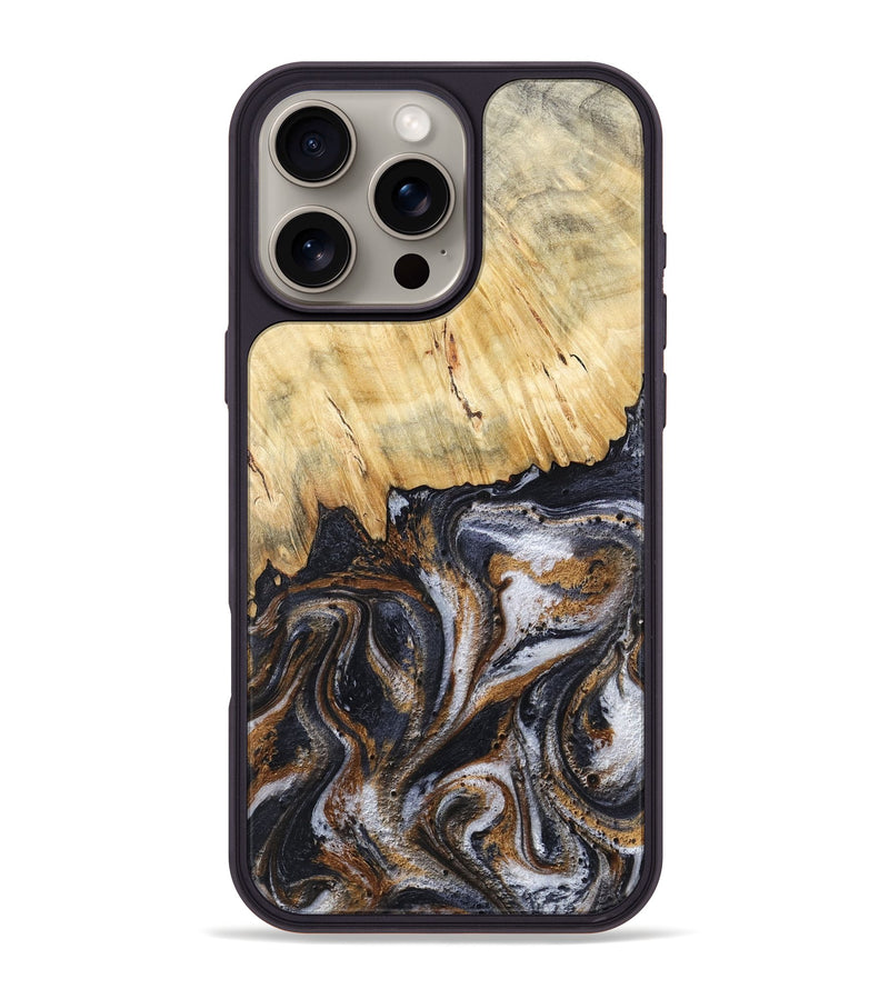 iPhone 16 Pro Max Wood Phone Case - Cheryle (Black & White, 789223)