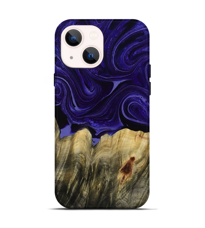 iPhone 14 Wood Live Edge Phone Case - Kenisha (Purple, 789252)