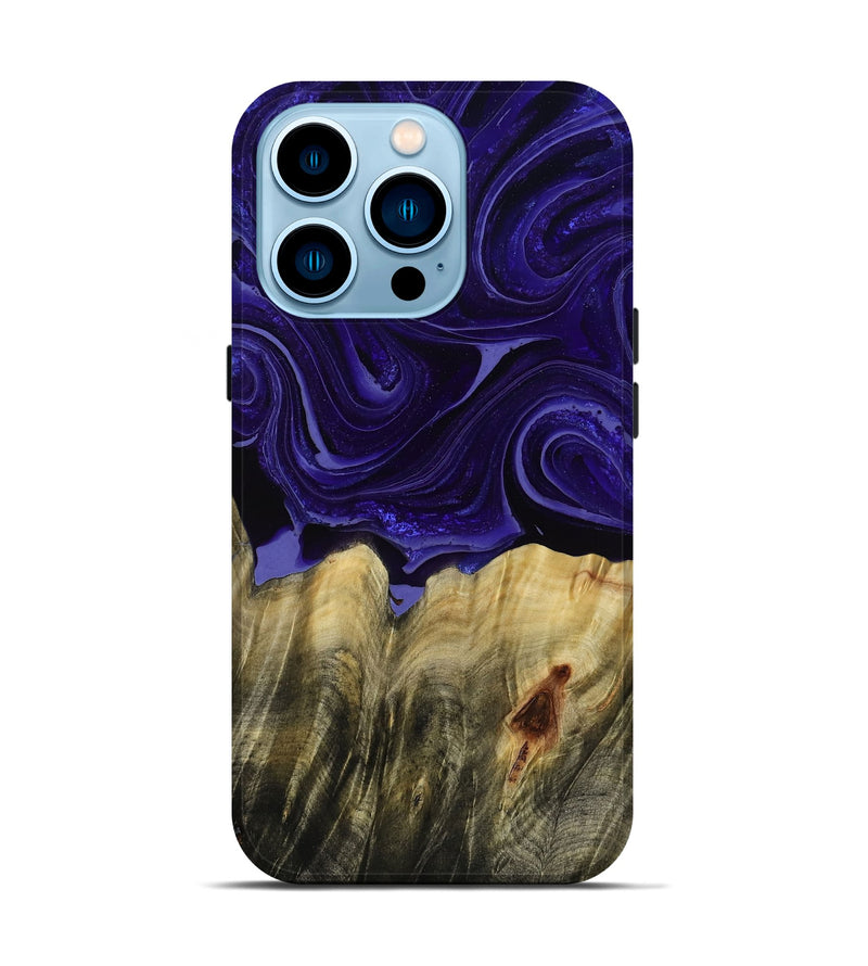 iPhone 14 Pro Wood Live Edge Phone Case - Kenisha (Purple, 789252)