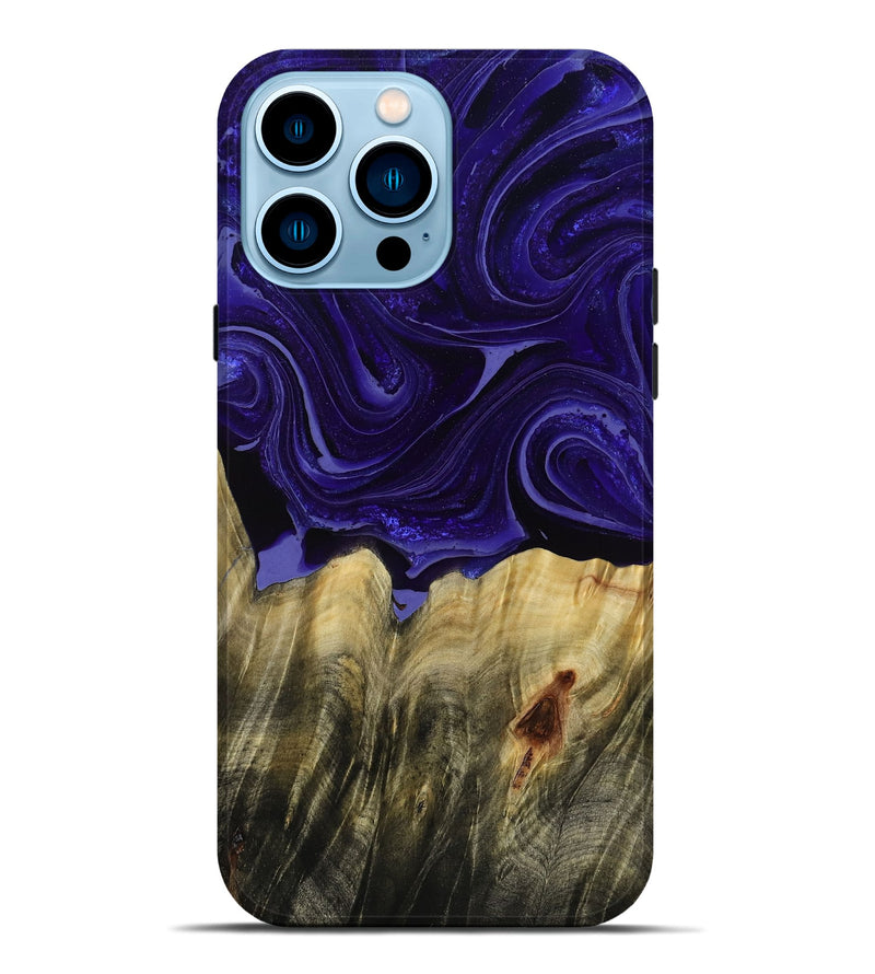 iPhone 14 Pro Max Wood Live Edge Phone Case - Kenisha (Purple, 789252)