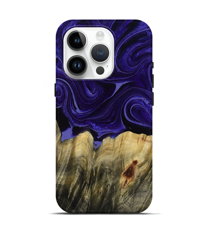 iPhone 15 Pro Wood Live Edge Phone Case - Kenisha (Purple, 789252)