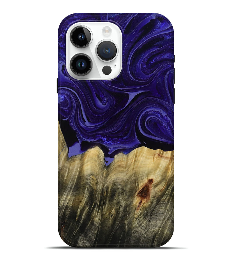 iPhone 15 Pro Max Wood Live Edge Phone Case - Kenisha (Purple, 789252)