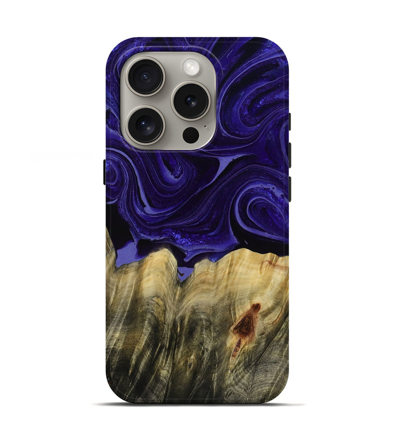iPhone 16 Pro Wood Live Edge Phone Case - Kenisha (Purple, 789252)