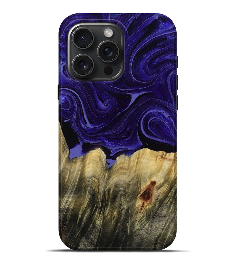 iPhone 16 Pro Max Wood Live Edge Phone Case - Kenisha (Purple, 789252)