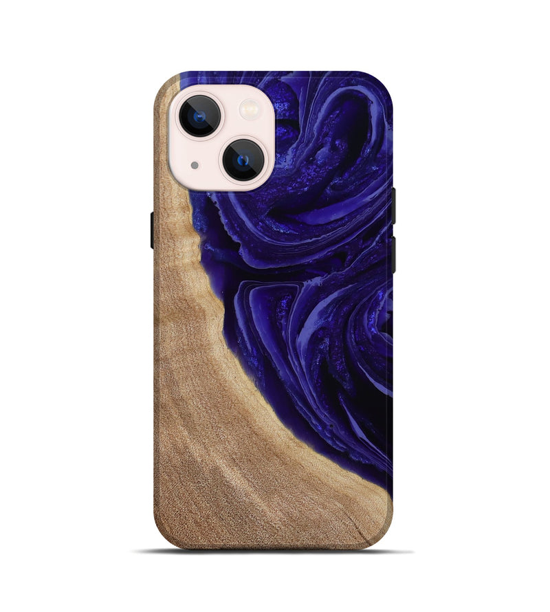 iPhone 13 mini Wood Live Edge Phone Case - Foster (Purple, 789255)