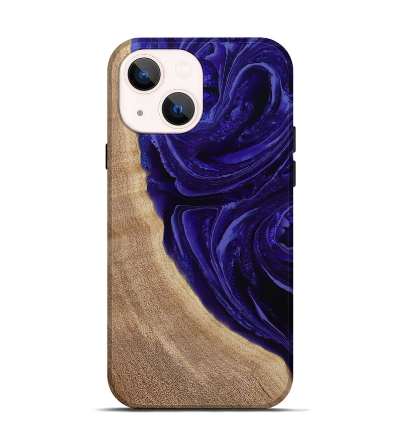 iPhone 14 Wood Live Edge Phone Case - Foster (Purple, 789255)