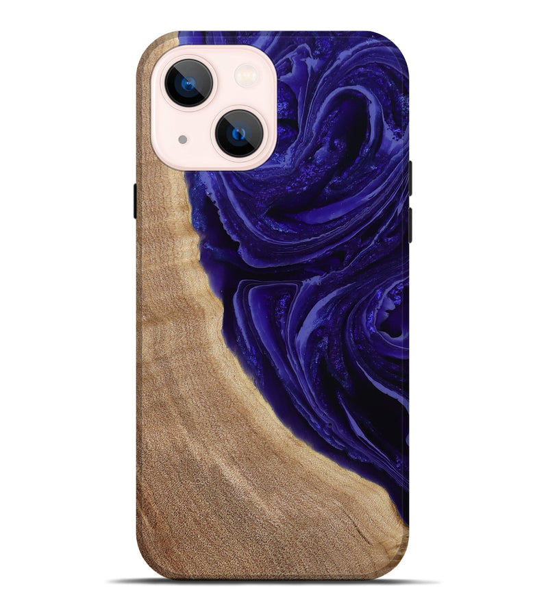 iPhone 14 Plus Wood Live Edge Phone Case - Foster (Purple, 789255)