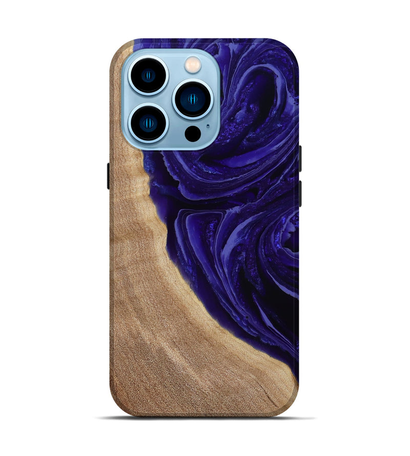 iPhone 14 Pro Wood Live Edge Phone Case - Foster (Purple, 789255)