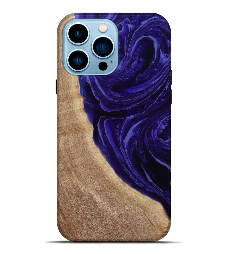 iPhone 14 Pro Max Wood Live Edge Phone Case - Foster (Purple, 789255)