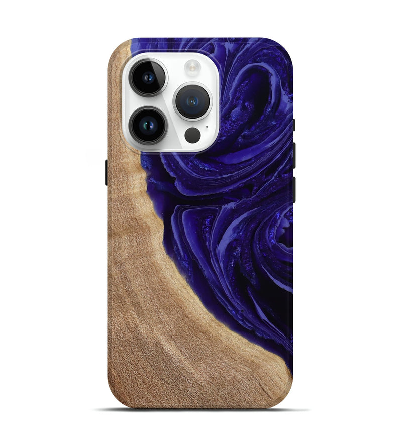 iPhone 15 Pro Wood Live Edge Phone Case - Foster (Purple, 789255)