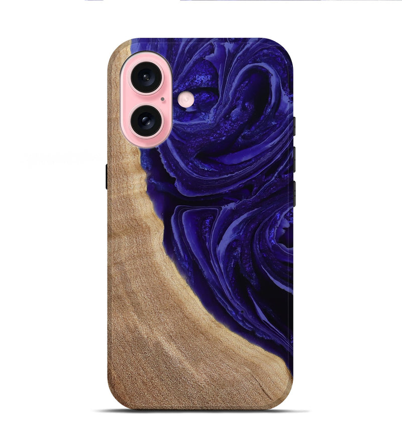 iPhone 16 Wood Live Edge Phone Case - Foster (Purple, 789255)