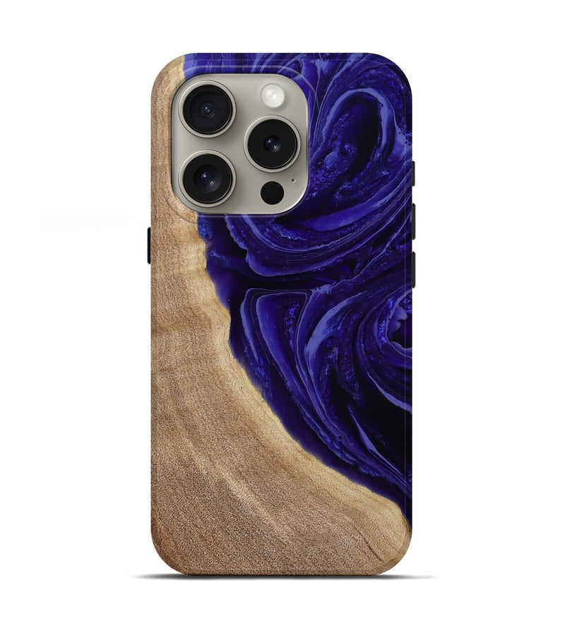 iPhone 16 Pro Wood Live Edge Phone Case - Foster (Purple, 789255)